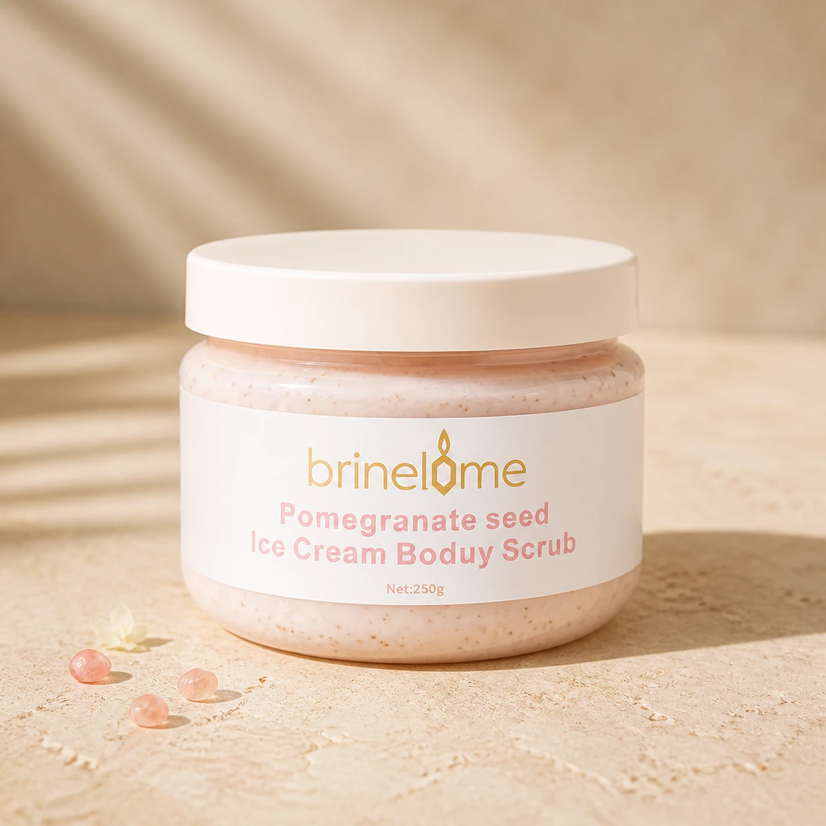 Brinelume pomegranate ice cream body scrub jar