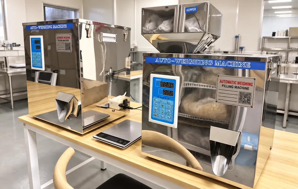Weighing and filling equipment in our factory.