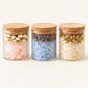 Bath Salts in a Corked Glass Bottle