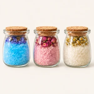 Bath Salts in a Corked Pudding Jar