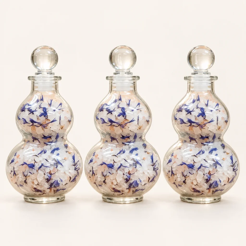 Bath Salts in a Calabash Glass Bottle