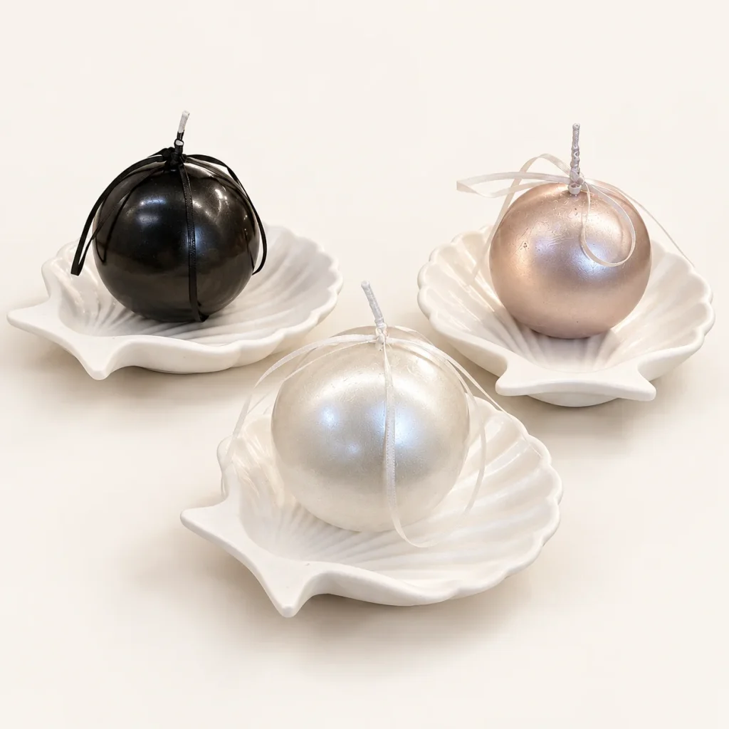 Pearl Candle with Plaster Tray