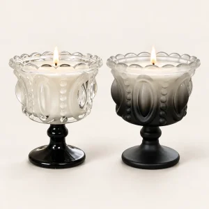 Black Glass Goblet Candle