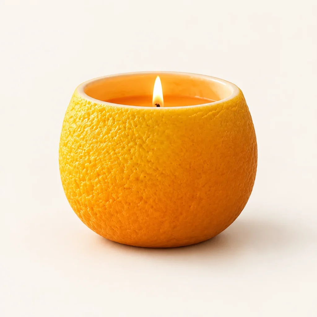 Orange Ceramic Candle