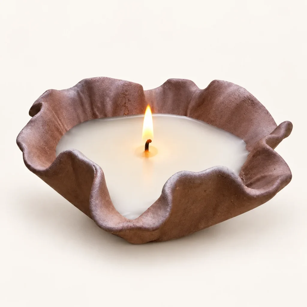 Purple Clay Teacup Candle