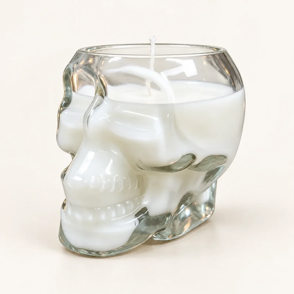 Skull Glass Candle