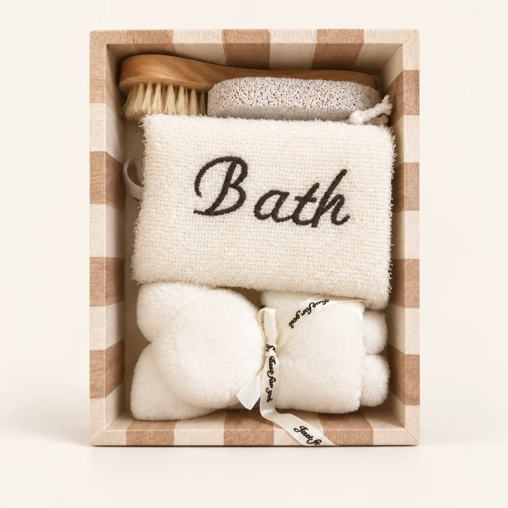 Home Spa Towel Gift Set in Wooden Box