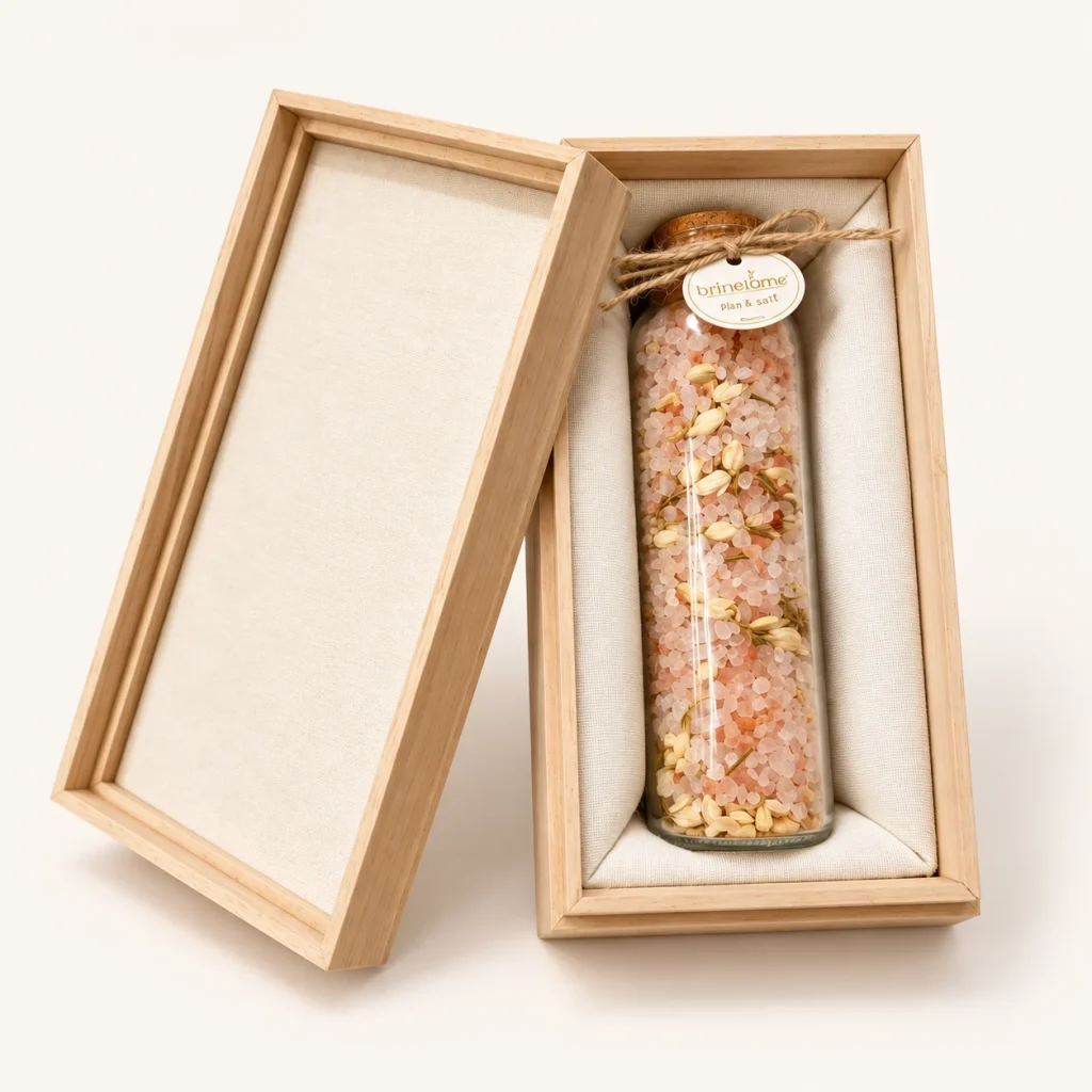 Bath Salt Bottle Wooden Gift Box