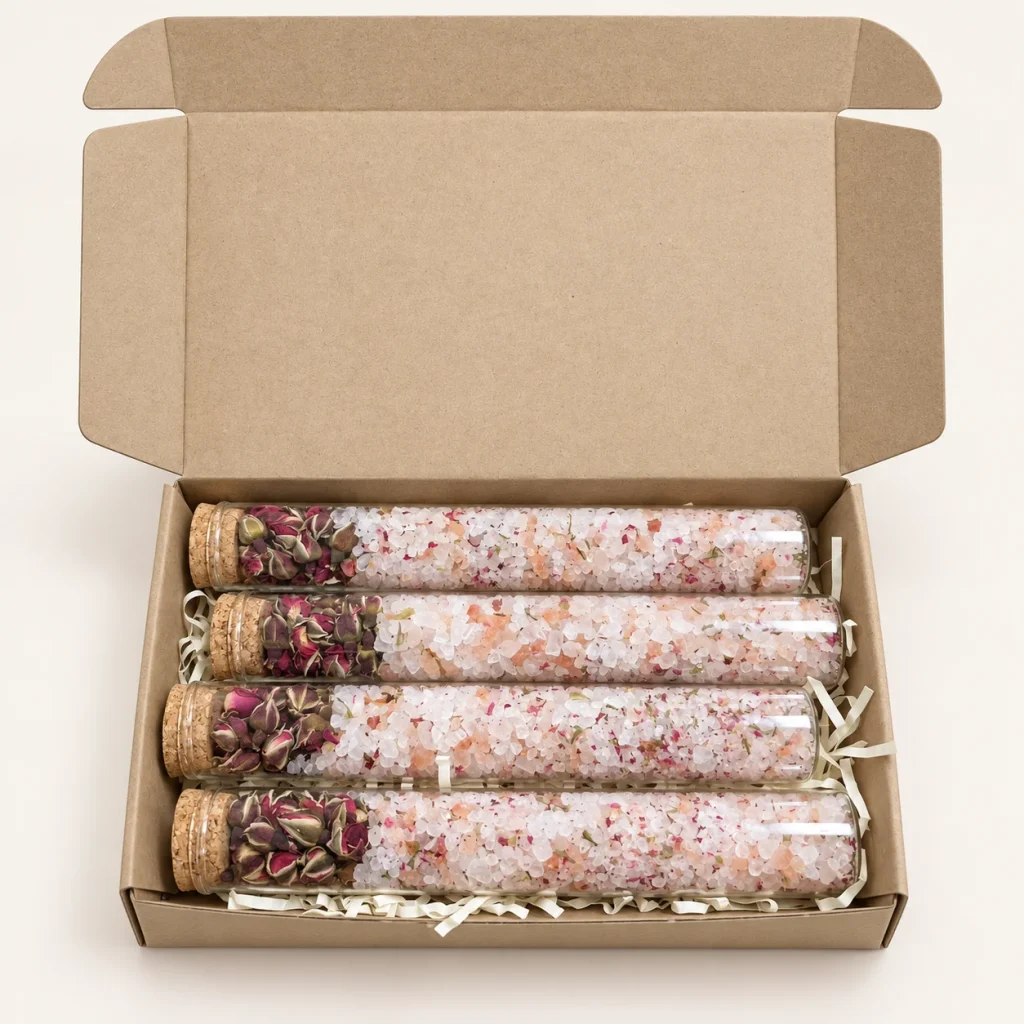Four Corked Bath Salt Tubes Gift Box (100 ml)